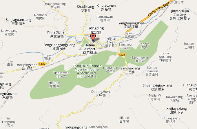 Zhangjiajie District Map