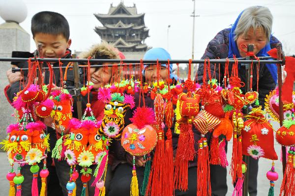 Decorations for upcoming Spring Festival