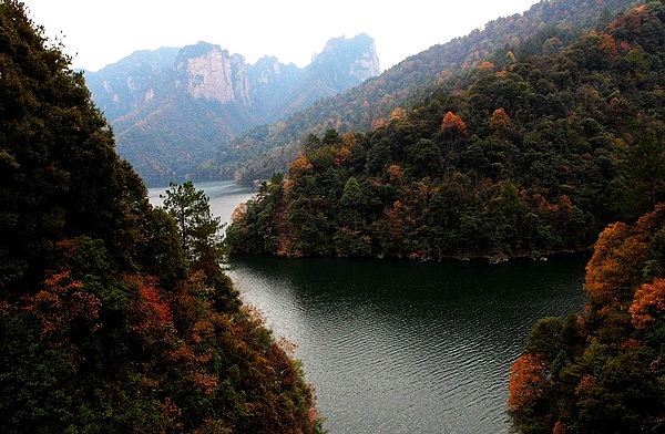 Wulingyuan Suoxi Lake autumn scenery pictures