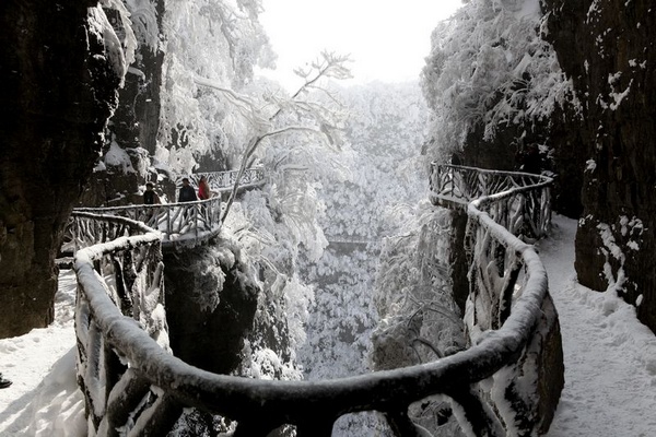 The stunning snow was ushered in Zhangjiajie Tianmenshan