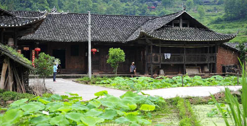 Scenery of Stilted Houses of Tujia Ethnic Group