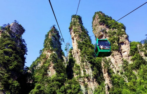 ZJJ Wulingyuan Mountains like a Beautiful Picture against the Blue Sky