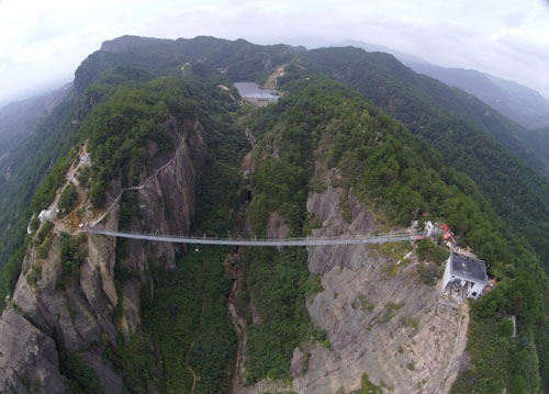 Most Terrifying Glass Bridge Starts Swaying for Tourists
