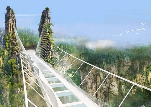 Zhangjiajie Grand Canyon Glass Bridge Construction comes to the End
