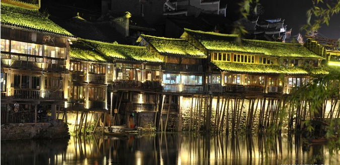 Night View of Fenghuang Ancient Town, Xiangxi