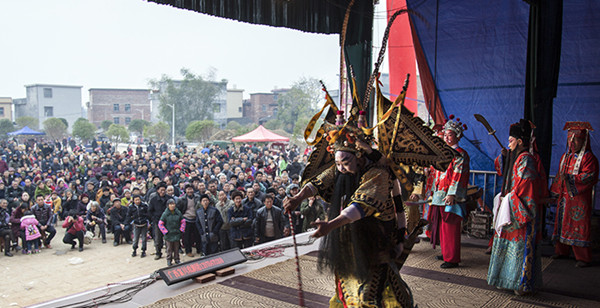 Traditional Opera Performed in Rural Village,Daoxian County